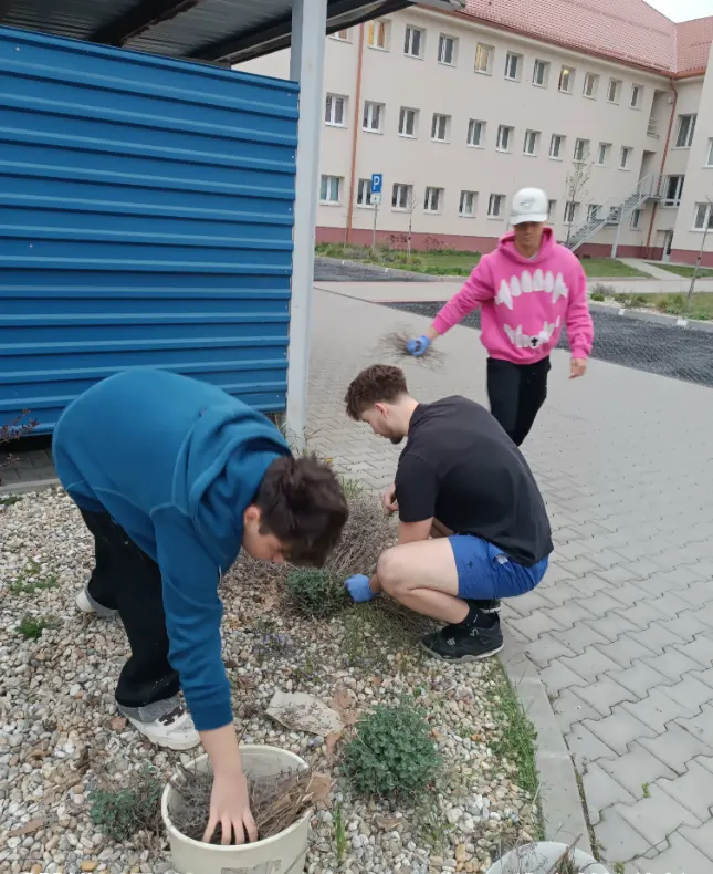 Jarné upratovanie vo dvore ŠI